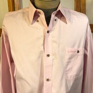 NWOT Mens Wrangler Pink Gingham LS Button Down XXL
